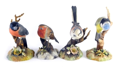 Appraisal: Four Royal Crown Derby matt glazed birds to include robin