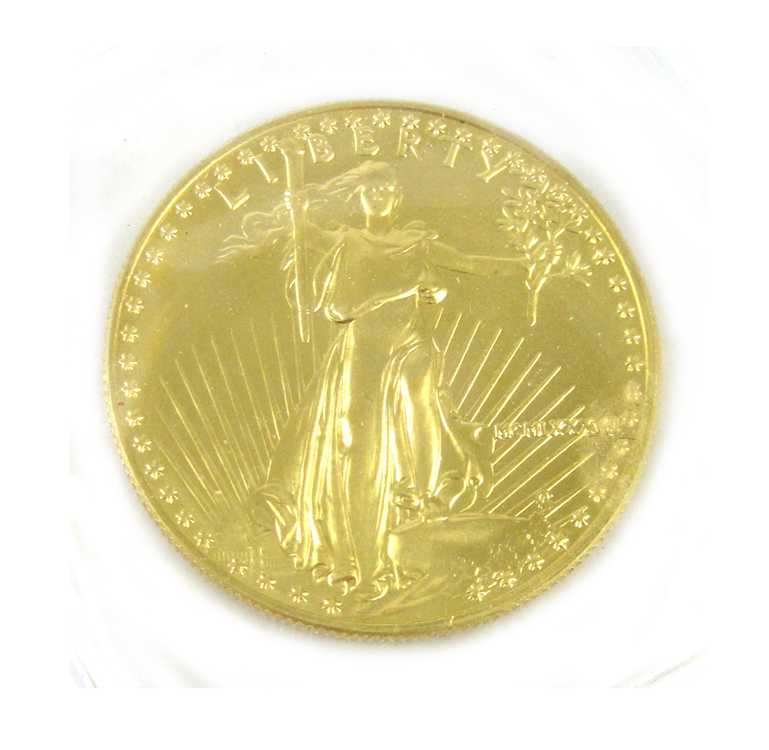 Appraisal: TWO U S GOLD BULLION COINS one ounce American Eagles