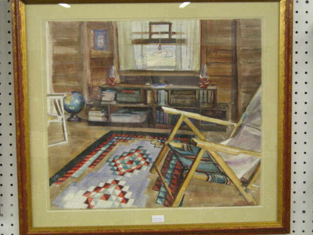 Appraisal: Ruth P Taylor Watercolor interior scene well listed artist x