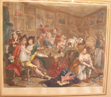 Appraisal: A set of eight hand coloured engravings After Hogarth in