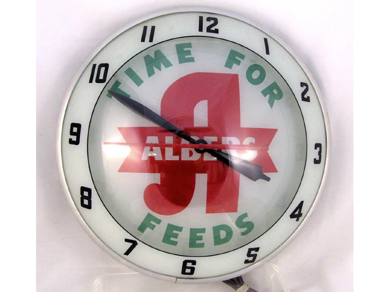 Appraisal: Albers Feeds Bubble Face Clock Bubble face clock White background