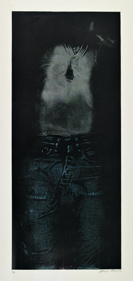 Appraisal: GEORGE SEGAL Torso with Blue Jeans Color etching and aquatint