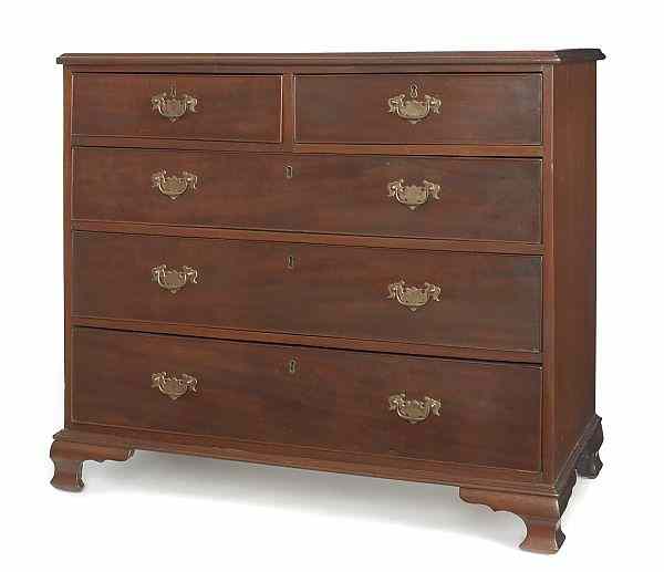 Appraisal: George III mahogany chest of drawers ca h w