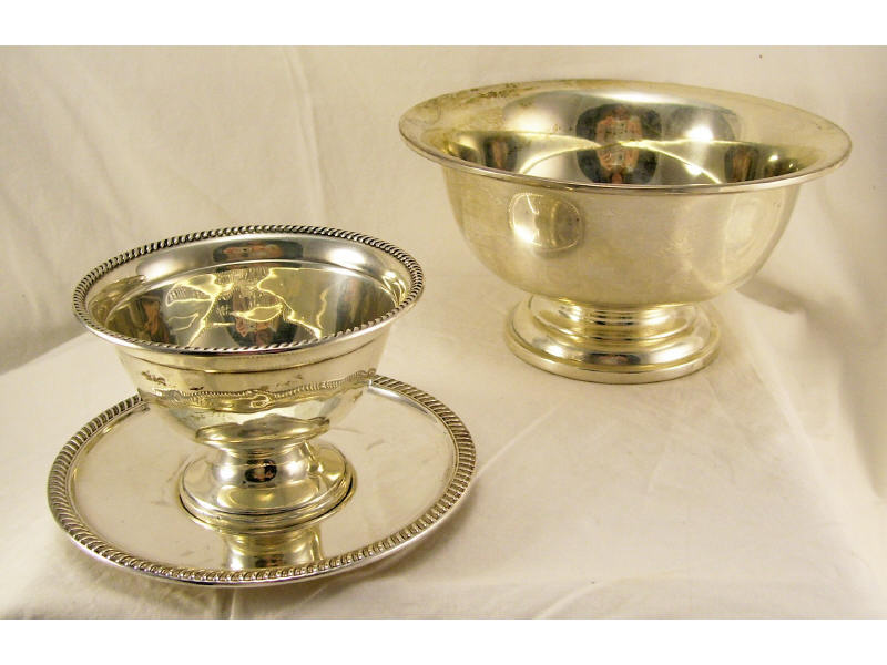 Appraisal: pc Sterling Lot Lot includes - Open footed bowl marked