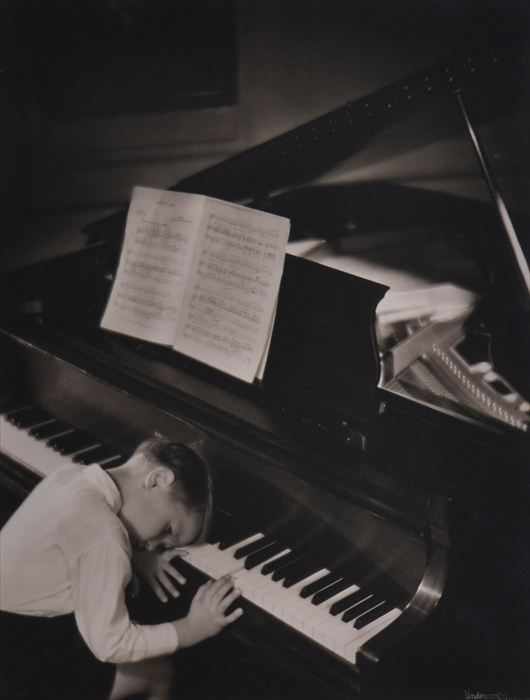 Appraisal: GORDON COSTER - BOY SLEEPING AT PIANO Gelatin silver print