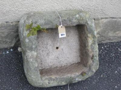 Appraisal: A YORKSHIRE STONE GARDEN TROUGH of rough hewn oblong form