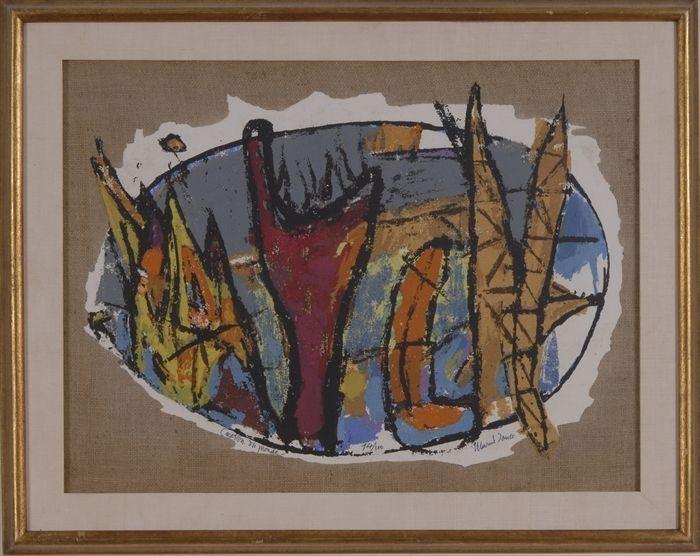 Appraisal: Marcell Janco Israeli Romanian - Creation Demonde Lithograph on jute