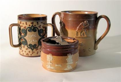 Appraisal: Group of English stoneware itemslate victorian