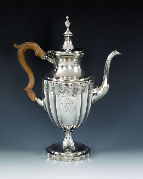 Appraisal: Philadelphia silver coffee pot ca bearing the touch of John