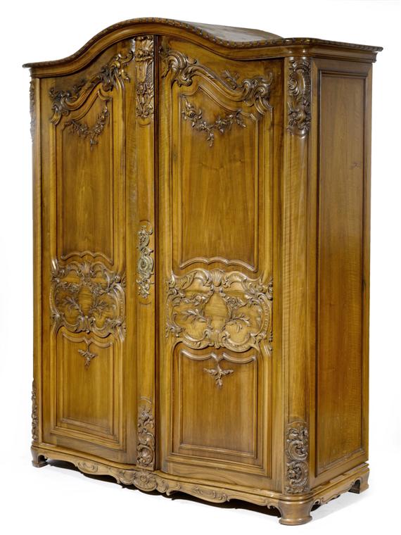 Appraisal: A CUPBOARD Louis XV style France Carved walnut x x