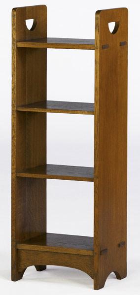 Appraisal: GUSTAV STICKLEY Magazine stand no with cut-out handles and arched