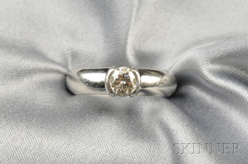 Appraisal: Platinum and Diamond Solitaire Tiffany Co set with a round