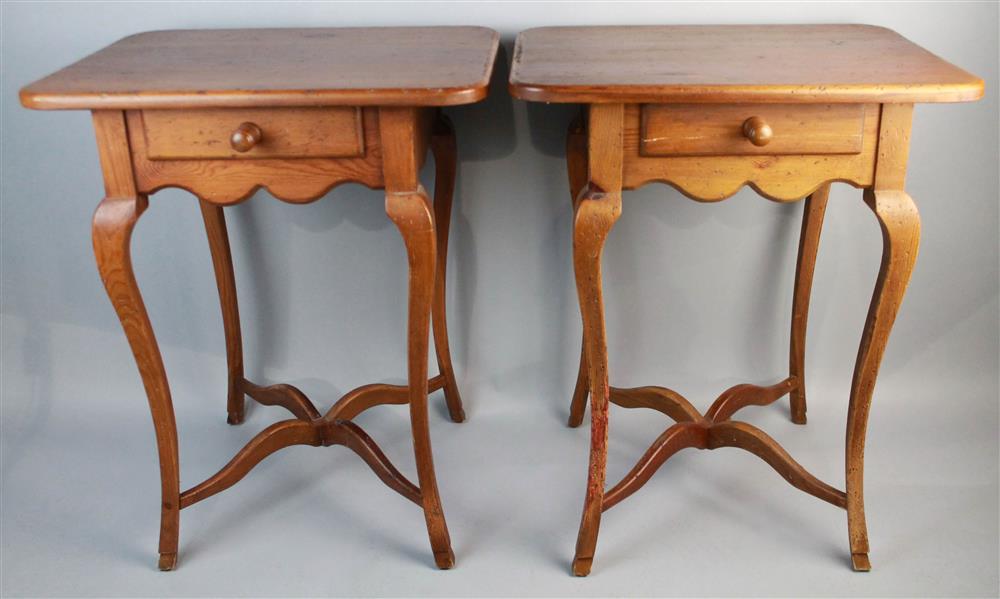 Appraisal: PAIR OF LOUIS XVI STYLE SIDE TABLES the rectangular molded