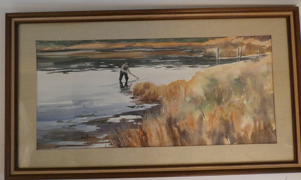 Appraisal: J KNOWLES PAINTING CLAMMERS Old watercolor painting of a man