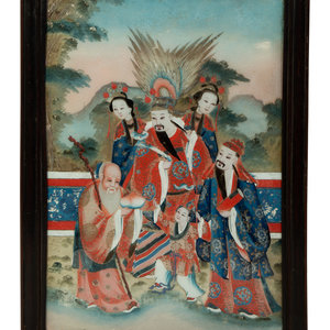 Appraisal: A Reverse Painted Chinese Plaque EARLY TH CENTURY Height x