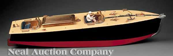 Appraisal: An American Vintage Mechanical Toy Speedboat by Orkin Craft Beverly