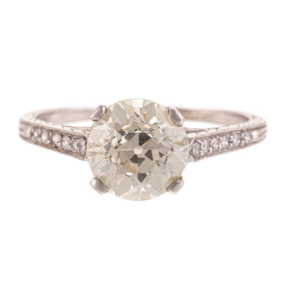 Appraisal: A ct Old European Cut Diamond Ring in Plat Platinum