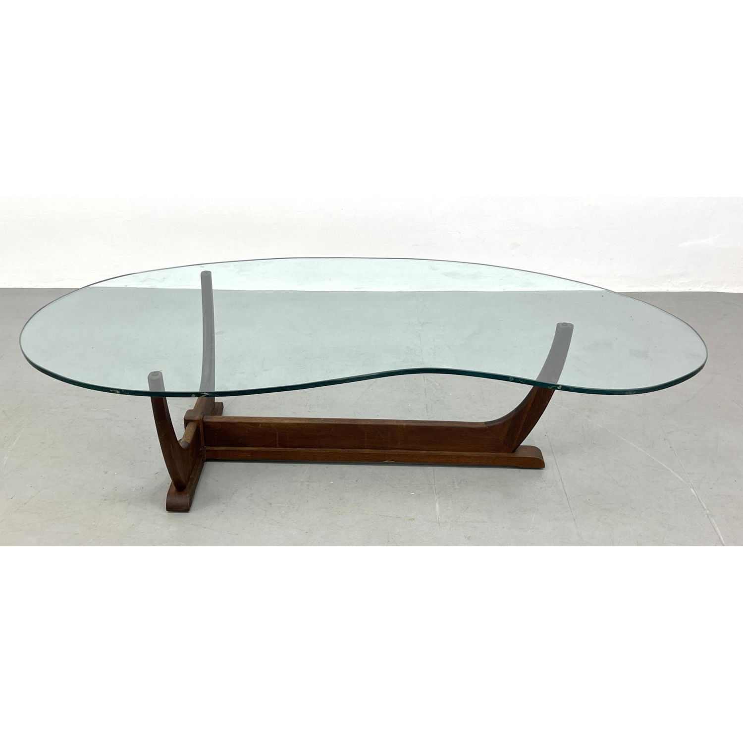 Appraisal: Adrian Pearsall style Coffee Table with Kidney Shaped Glass Dimensions