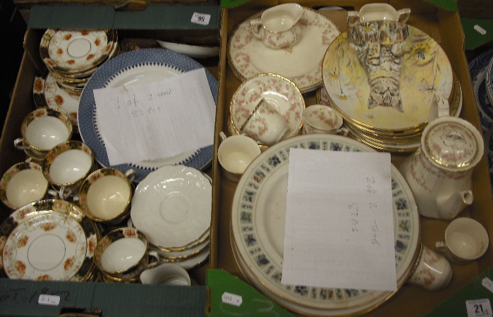 Appraisal: Trays of various part tea sets Comprising of Old Royal