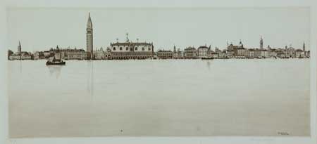 Appraisal: JOHN TAYLOR ARMS La Bella Venezia Etching on light blue