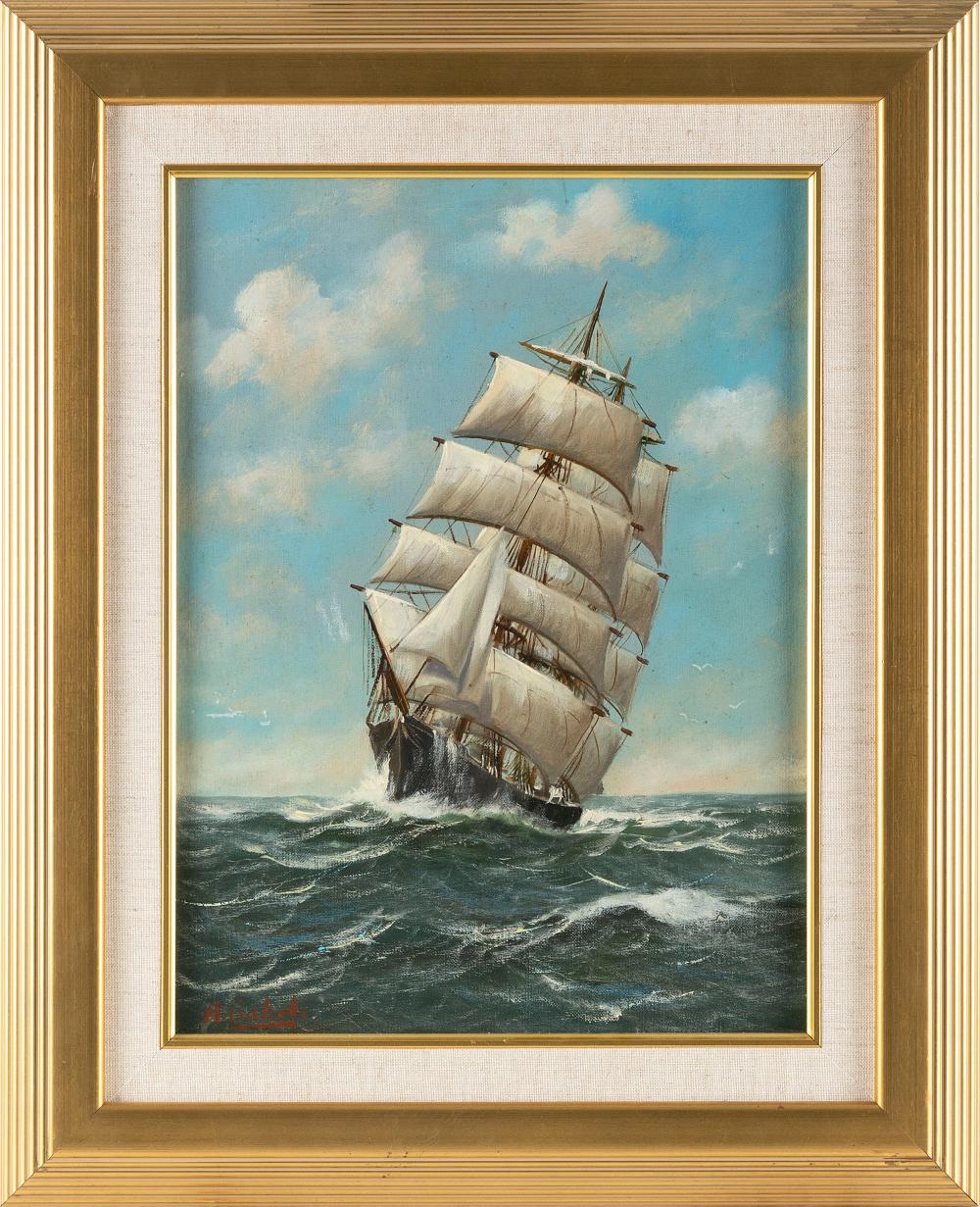 Appraisal: ALFRED GABALI MASSACHUSETTS - SHIP WITH A BONE IN HER