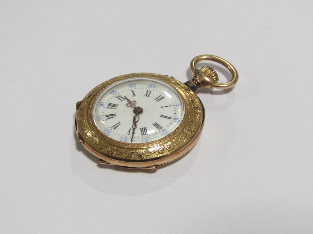 Appraisal: Eighteen carat gold cased French fob watch circa