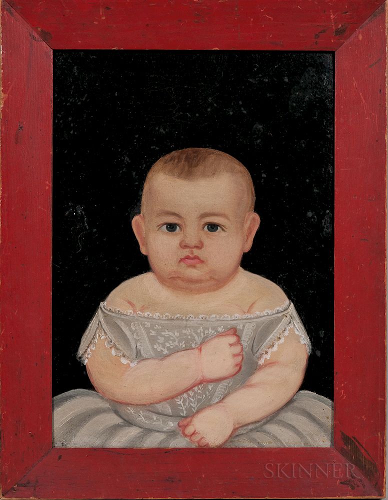 Appraisal: Prior Hamblen School Mid- th Century Portrait of a Baby