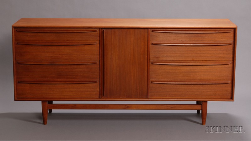 Appraisal: Hans Wegner Credenza Teak Carl Hansen Sons Denmark Rectangular top