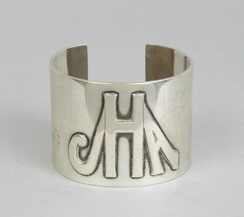 Appraisal: An Arts Crafts Sterling Silver Cuff Bracelet with JHA Monogram