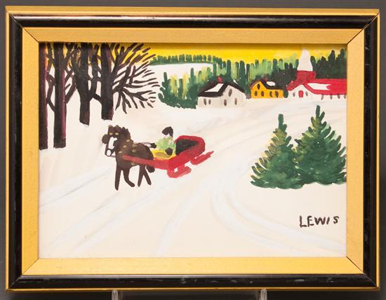 Appraisal: Maud Lewis Canadian - Country Scene gouache on paper signed