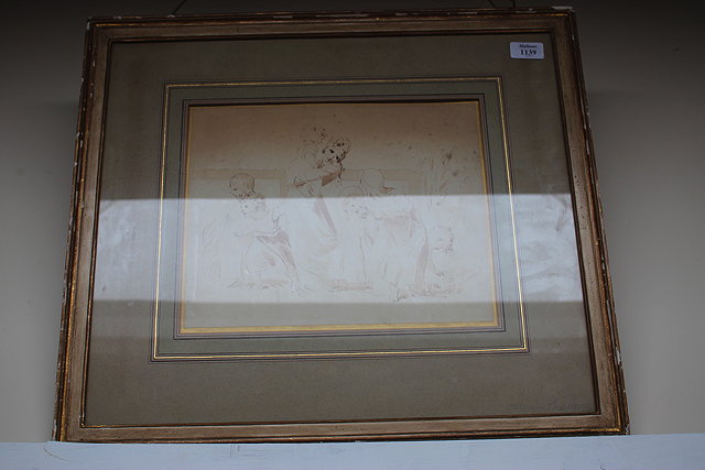 Appraisal: LATE TH CENTURY ENGLISH SCHOOL FROLICKING CHILDREN watercolour unsigned cm