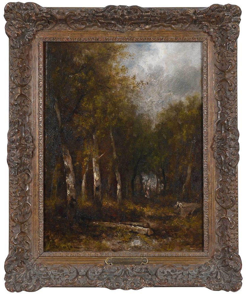 Appraisal: P Manzoni th th century Woodland Path signed indistinctly lower