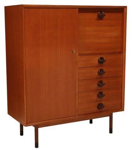 Appraisal: Italian mid-century modern teak office cabinet c s right side