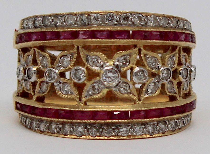 Appraisal: JEWELRY kt Gold Ruby and Diamond Ring kt yellow gold