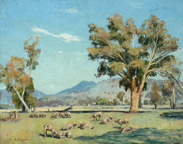 Appraisal: John Salvana - Sheep Country near Breeza NSW oil on