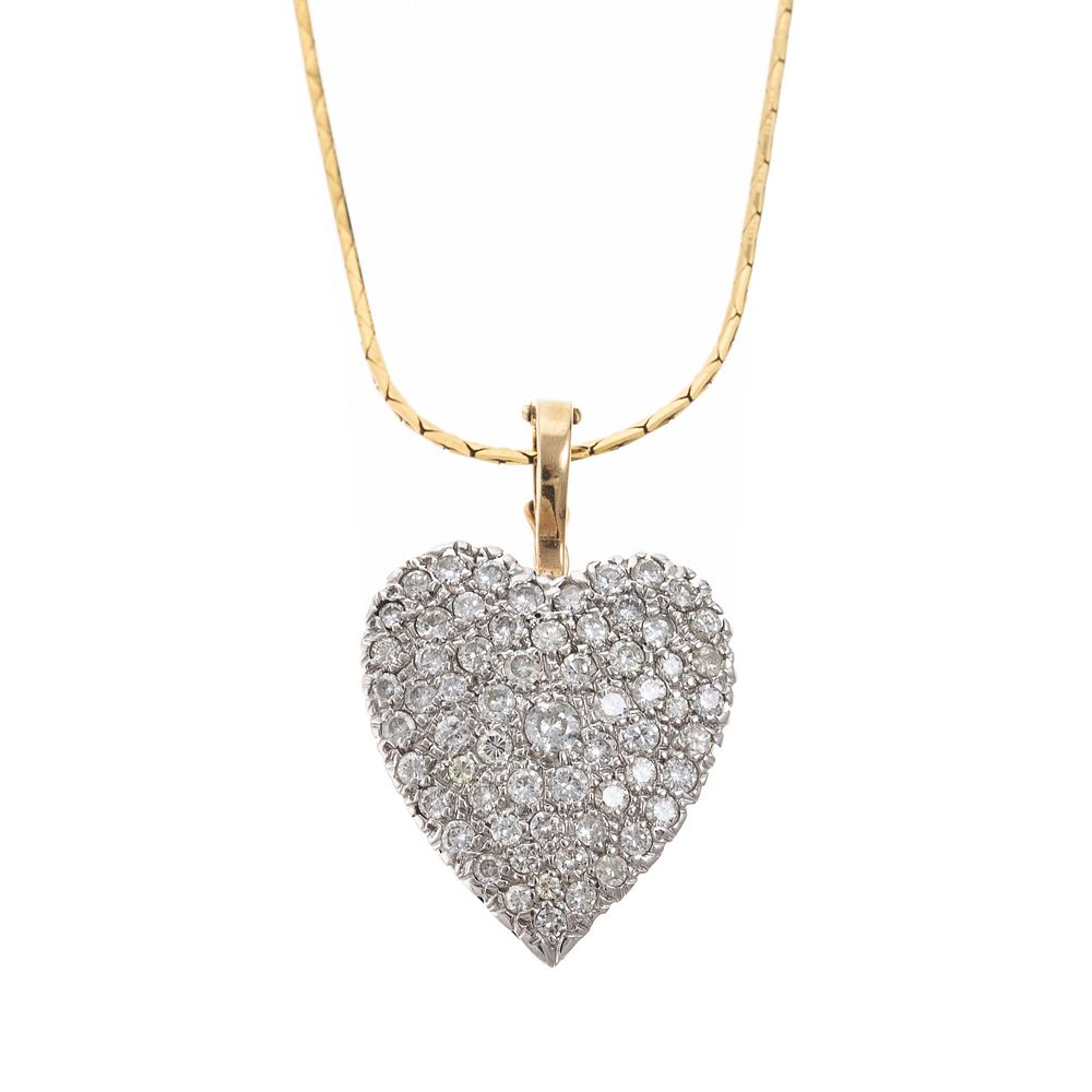 Appraisal: A ctw Pave Set Diamond Heart Pendant in K K