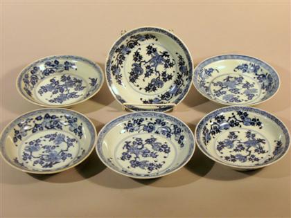 Appraisal: Set of six Chinese blue and white porcelain dishes h