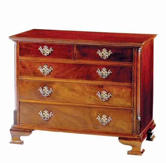 Appraisal: English Chippendale style mahogany chest of drawers mid th century