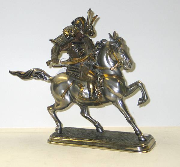 Appraisal: A mixed metal model of a samurai Portrayed in full