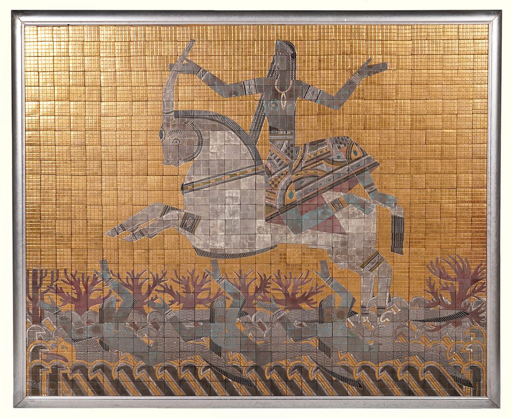 Appraisal: Valentin Shabaeff Egyptian Motif Mosaic Valentin-Firsov Shabaeff Russia - Colorful