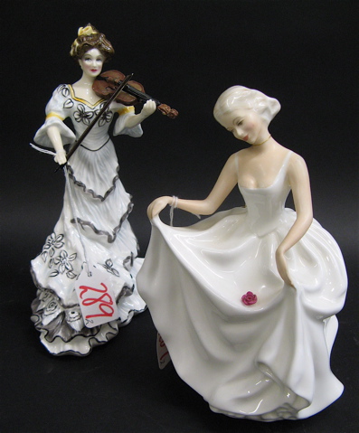 Appraisal: TWO ROYAL DOULTON PORCELAIN FIGURES First Violin HN inches ht