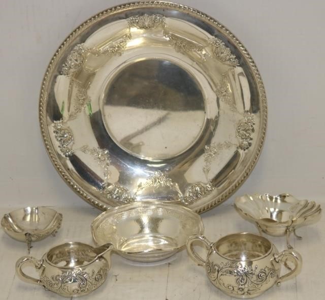 Appraisal: PIECE STERLING SILVER LOT TO INCLUDE AN EMBOSSED TRAY AN