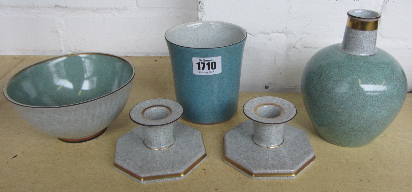 Appraisal: A collection of Royal Copenhagen porcelain with light blue crackle