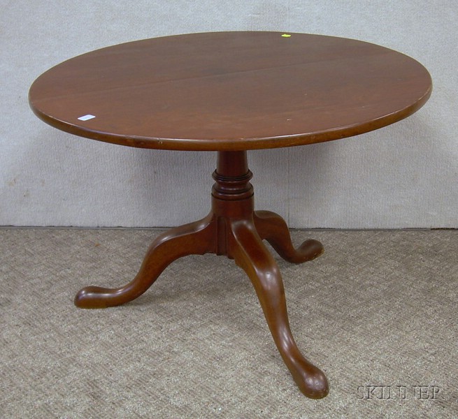 Appraisal: Circular Walnut Pedestal-base Low Table ht dia in