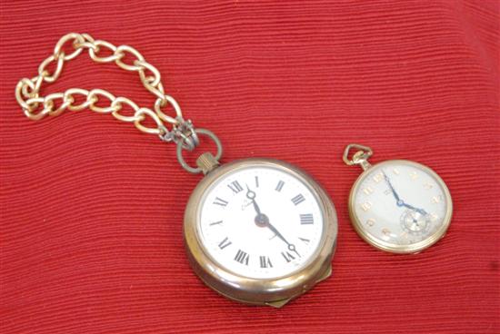 Appraisal: POCKET WATCH AND TRAVEL CLOCK