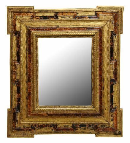 Appraisal: Baroque style wall mirror likely Dutch or Flemish stepped ripple-molded