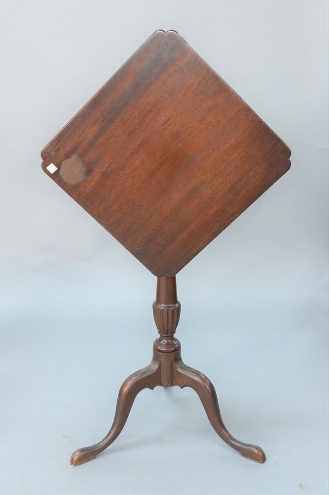 Appraisal: Federal Mahogany Kettle Stand with tip top having notched corners