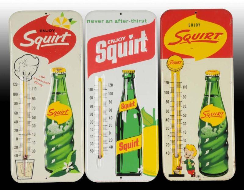 Appraisal: Lot of Assorted Squirt Tin Thermometers Description Circa s and