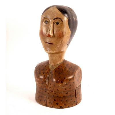 Appraisal: An early th Century milliner's mannequin the carved pine and