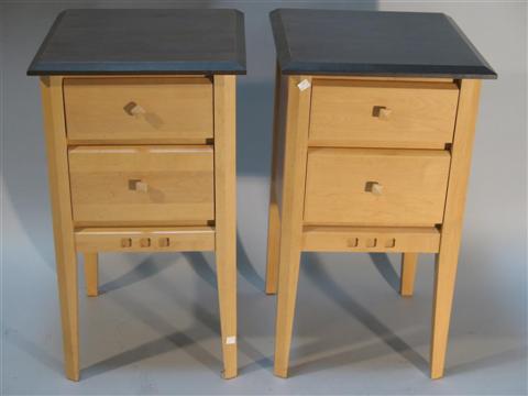 Appraisal: BARONET PAIR ARTS CRAFTS STYLE SIDE TABLES Made in Canada